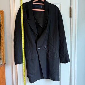 Zara Woman Studio Oversized Blazer | Black | Double-Breasted | Size Small | Flaw